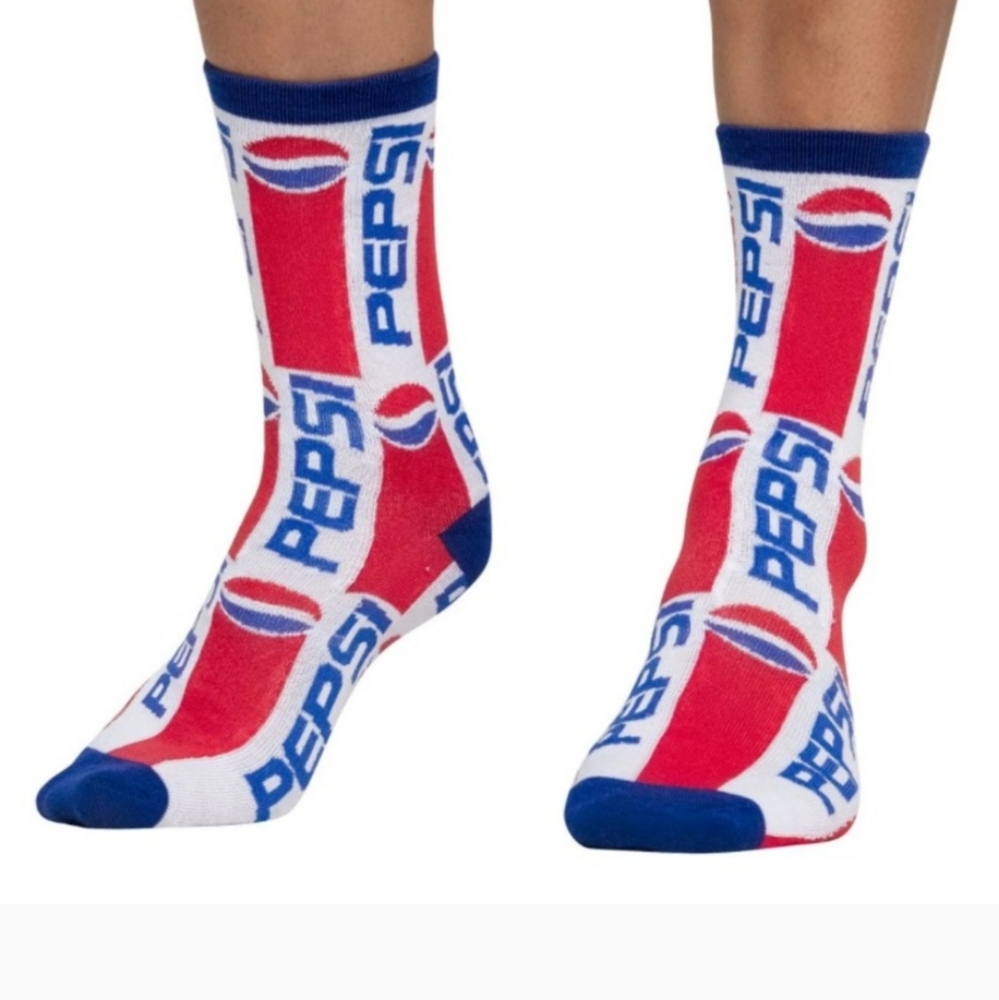 3/$25 Pepsi Logos Crew adult Socks  soda funny crazy Novelty Socks